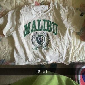 Malibu Kids Graphic Tee in White and Green